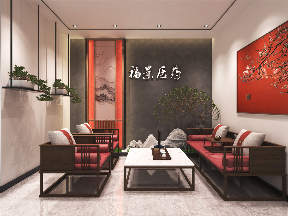 郑州福景医药公司中式办公楼装建成效图