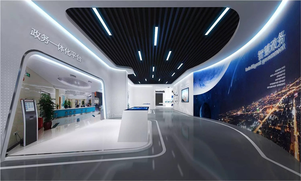 郑州科技风展厅装建设计成效图