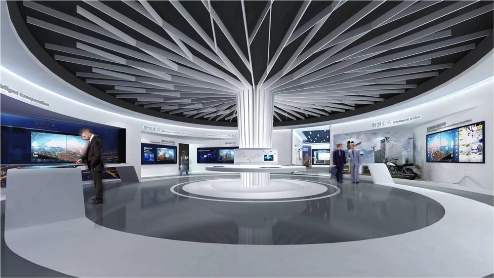 郑州科技风展厅装建设计成效图