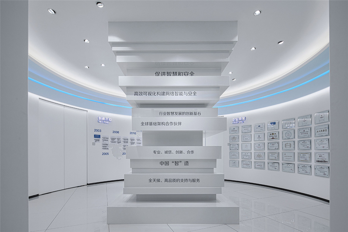 郑州办公展厅设计-恒智科技公司展厅装建实景图