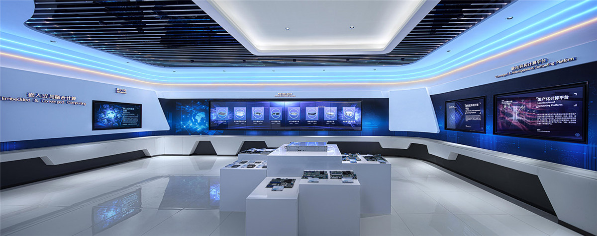 郑州办公展厅设计-恒智科技公司展厅装建实景图