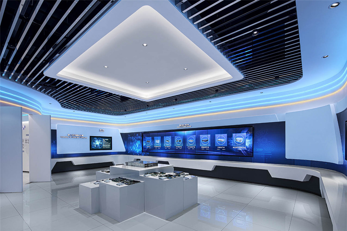 郑州办公展厅设计-恒智科技公司展厅装建实景图