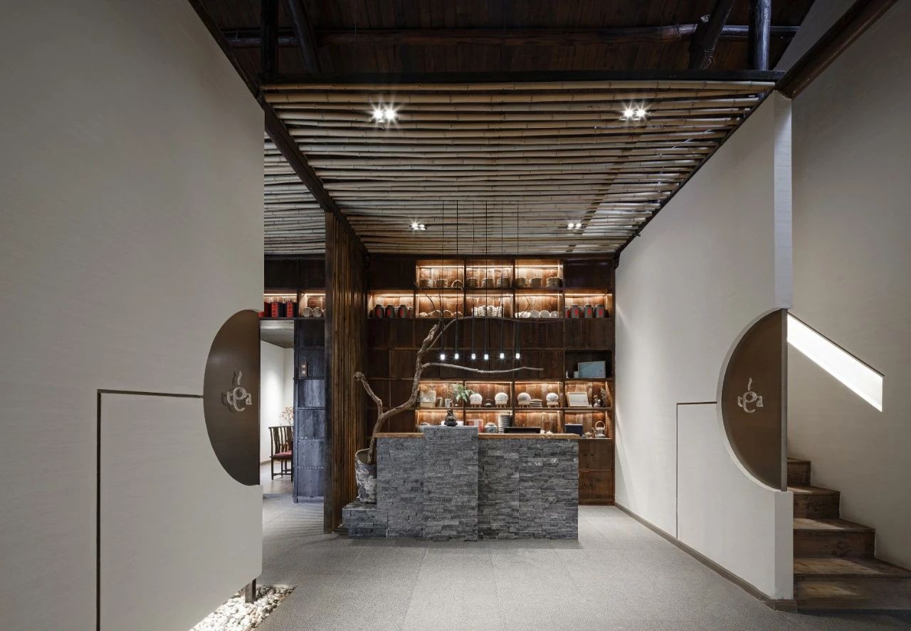 郑州茶室设计公司-江南月缎式茶馆装建设计图