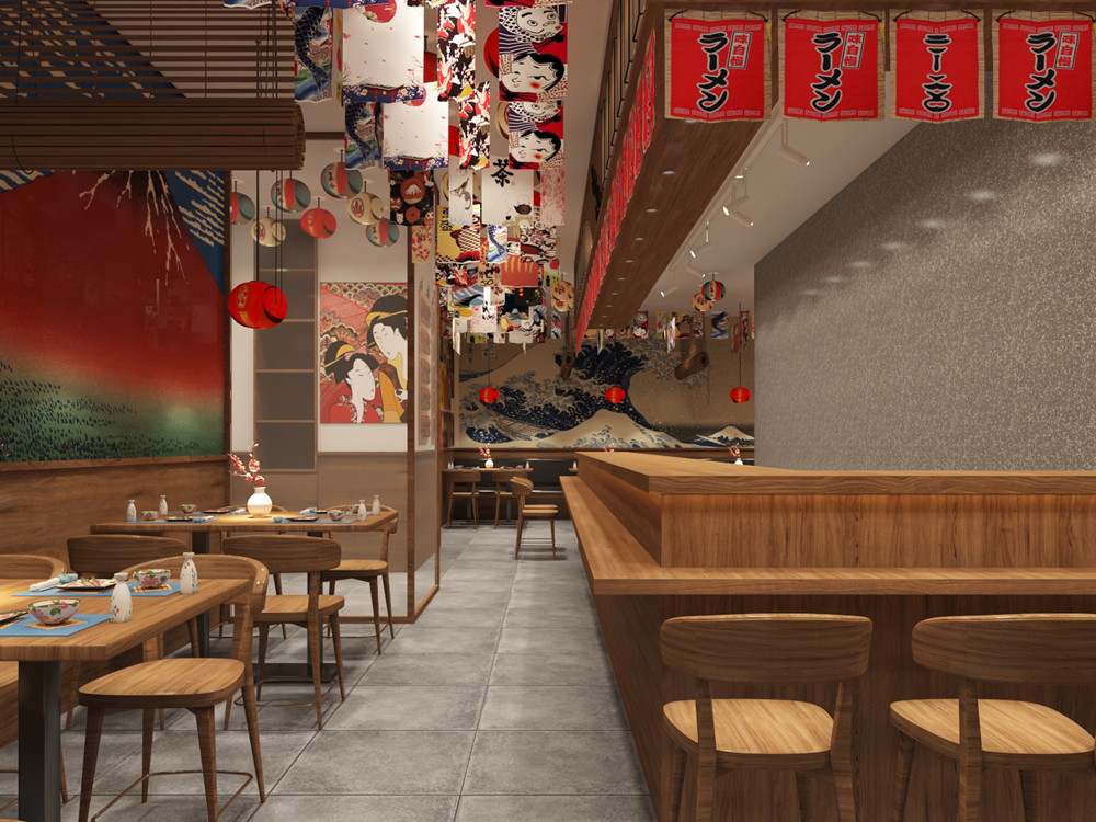 郑州山盛日料店装建公司设计案例