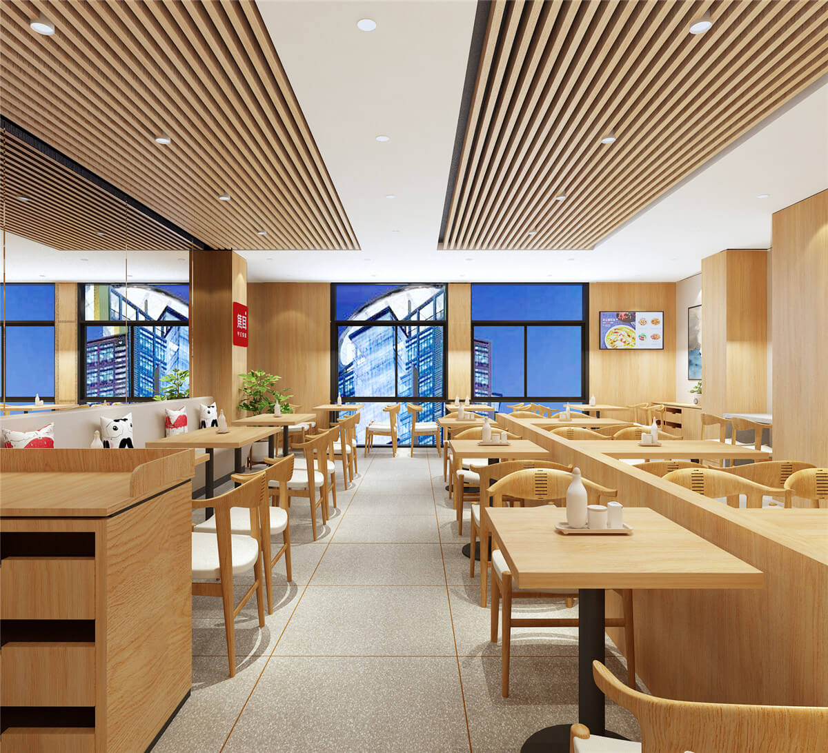 郑州焦耳中式快餐连锁万达店设计公司装建案例