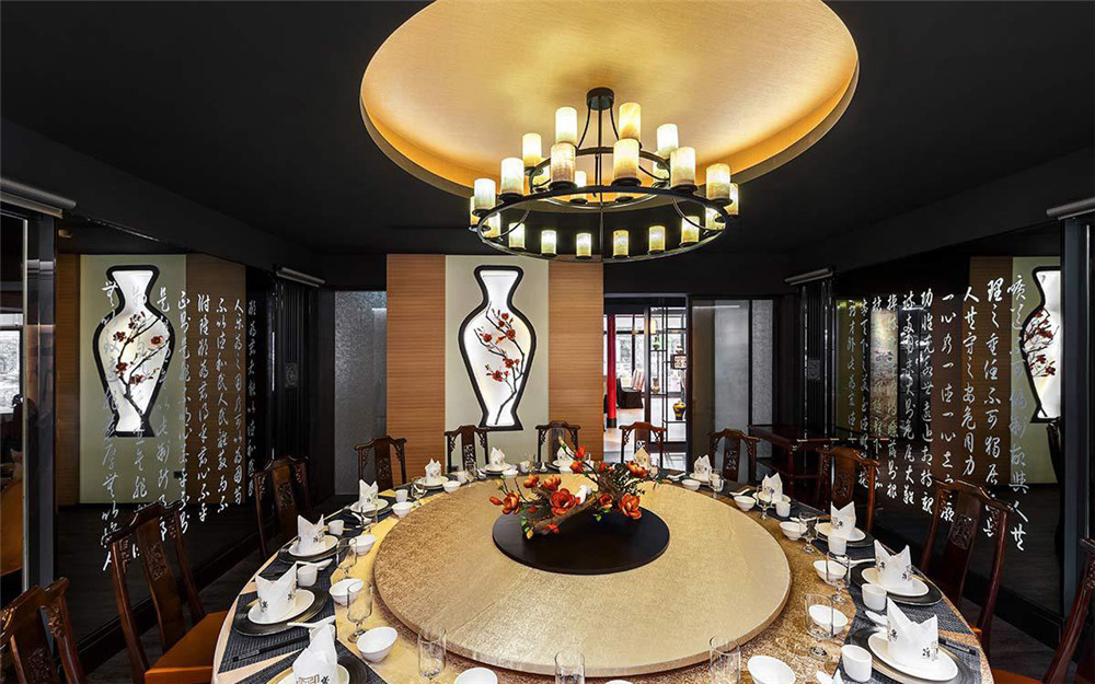 郑州蒋府宴中餐厅装建公司设计案例