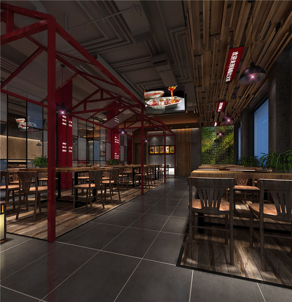开封海陆红火锅店装建公司设计案例