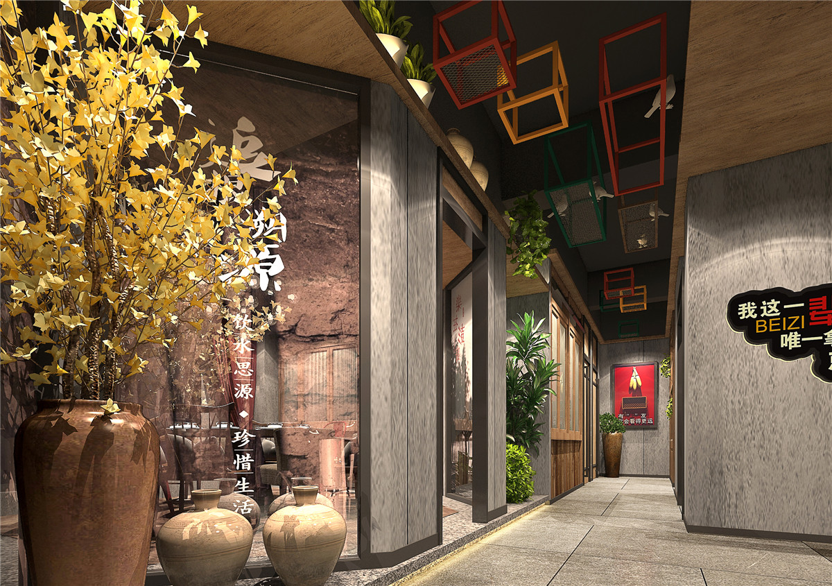 郑州彭厨湘菜馆总店装建设计公司案例
