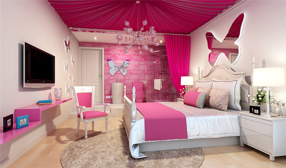 郑州情侣主题酒店客房装建成效图
