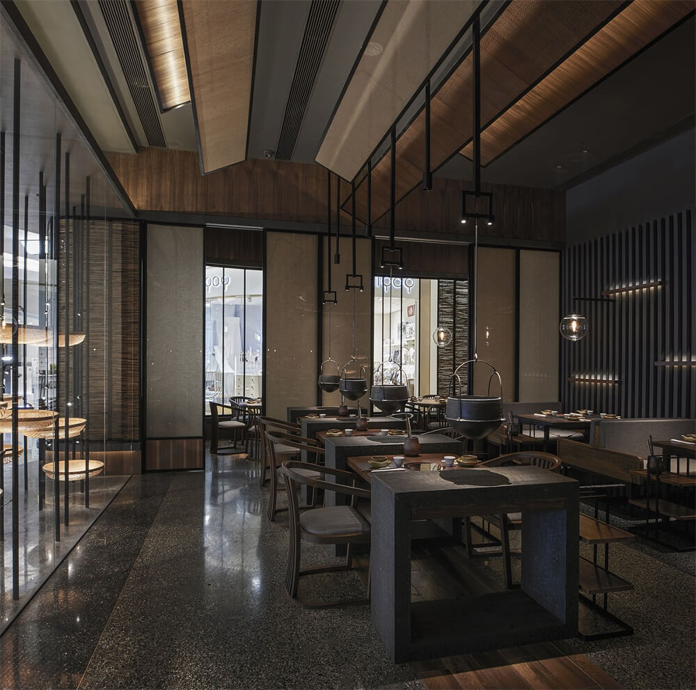 翘脚牛肉火锅店装建—尽膳口福餐厅设计案例(图10)