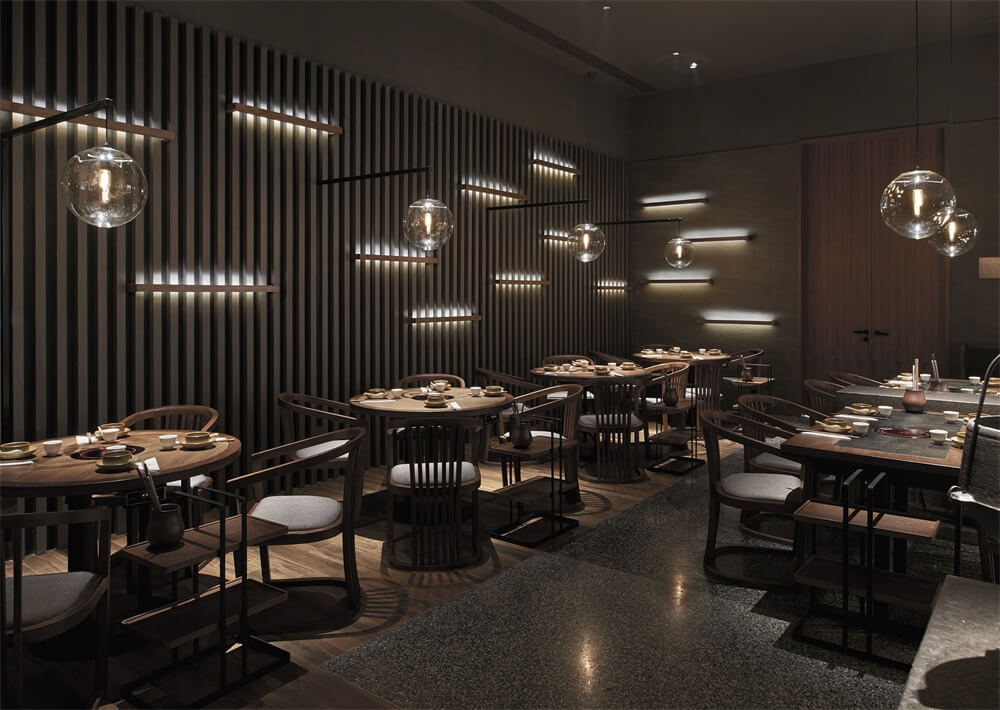 翘脚牛肉火锅店装建—尽膳口福餐厅设计案例(图13)