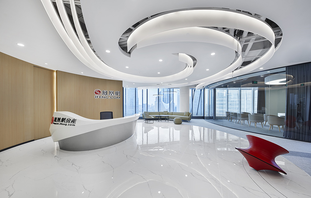 上海凤凰网新媒体传媒公司办公室装建设计案例(图2)