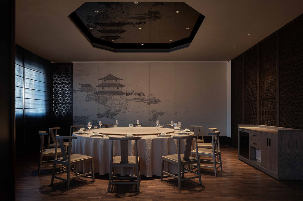 江南赋醉爱时尚粤菜餐厅装建设计实景图(图9)