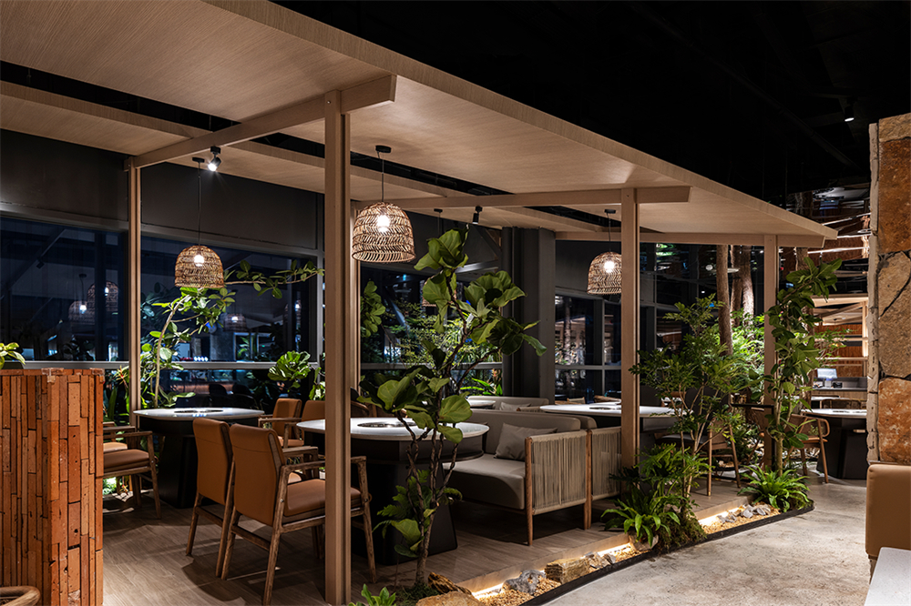 迷雾丛林场景   翠焱成都火锅店装建设计规划(图8)